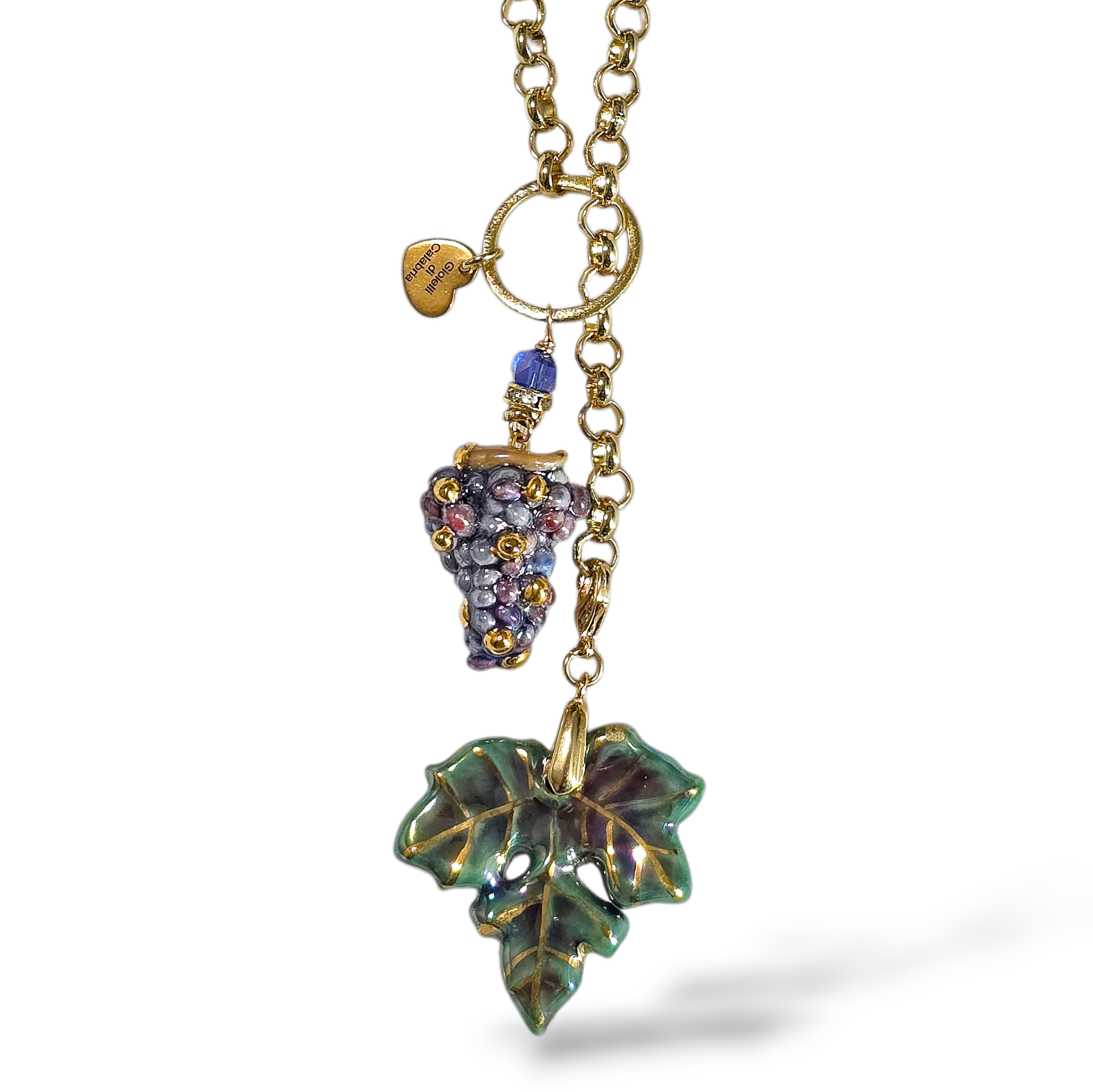 Collana con Foglia e Uva - Radici, abbondanza e legame con la terra