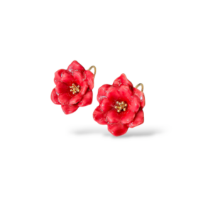 orecchini fiore rosso