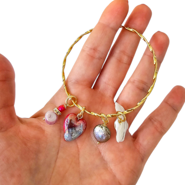 Bracciale rigido cuore rosso - immagine 5