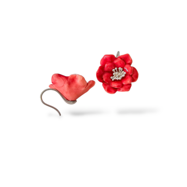 orecchini fiore rosso