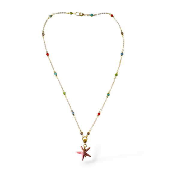 Stellina rossa con cristalli - immagine 5