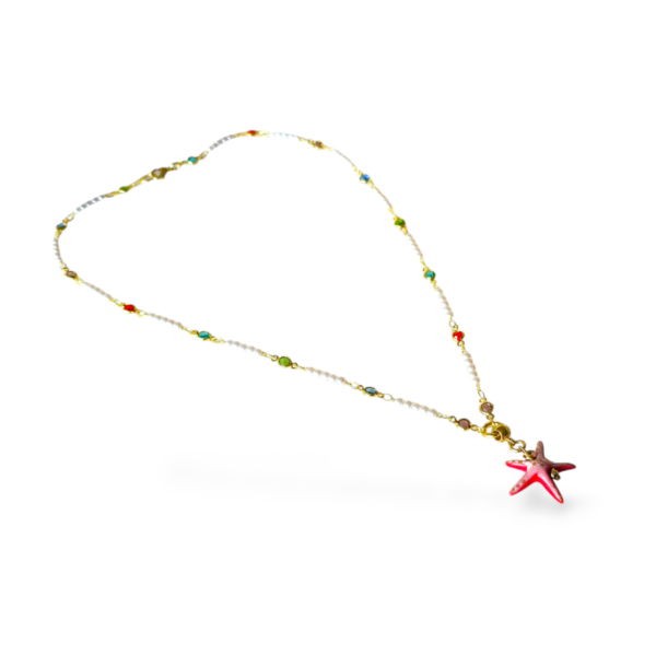 Stellina rossa con cristalli - immagine 6