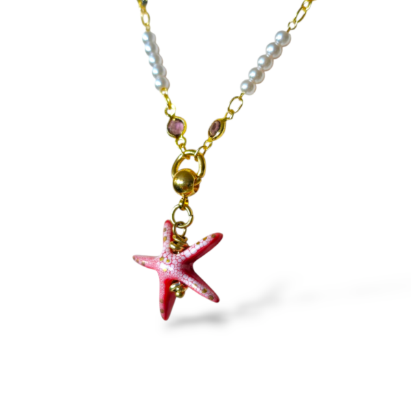 Stellina rossa con cristalli - immagine 2