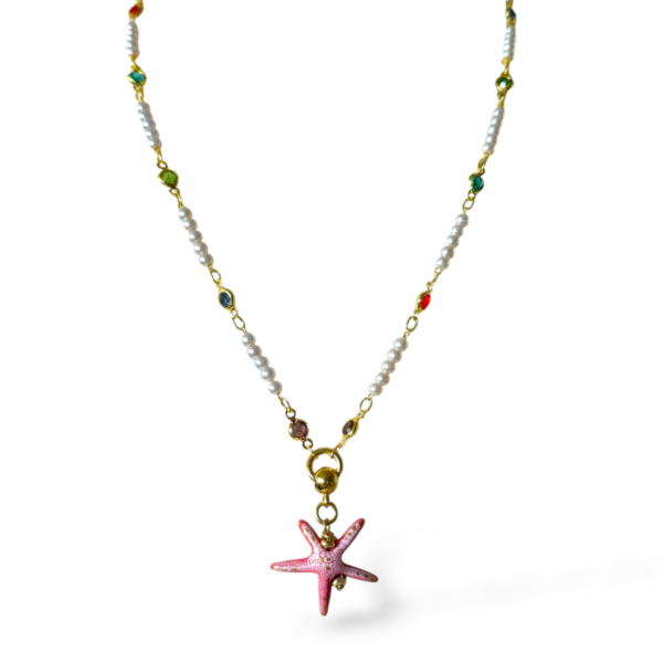 Stellina rossa con cristalli - immagine 4