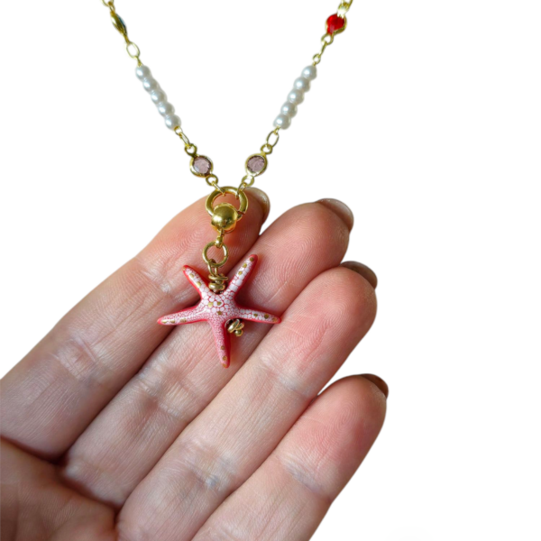 Stellina rossa con cristalli - immagine 8