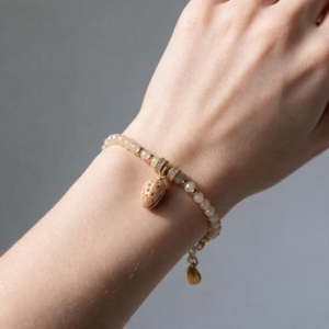Alternative view of Bracciale Mandorla con cristalli - Un seme di vita, un simbolo di rinascita